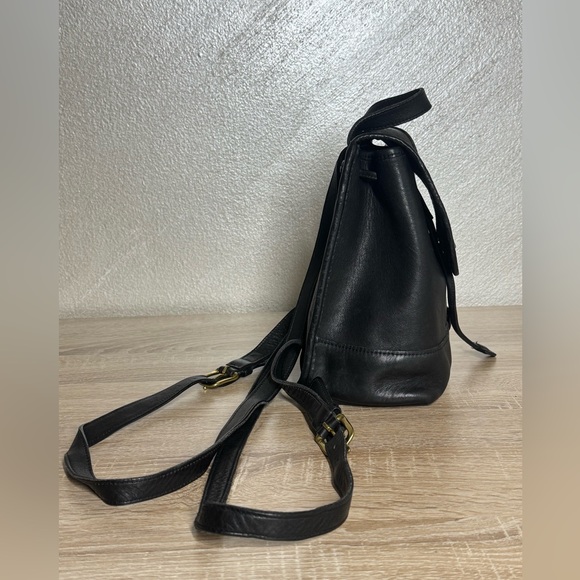 Vintage Coach Black Leather Wome Backpack Turnlock Drawstring Daypack - Picture 5 of 16